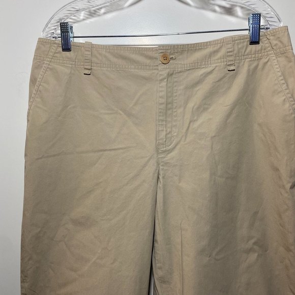 Lauren by Ralph Lauren Petite 100% Cotton Straight Khaki Pants Size 14P Beige - Picture 3 of 6